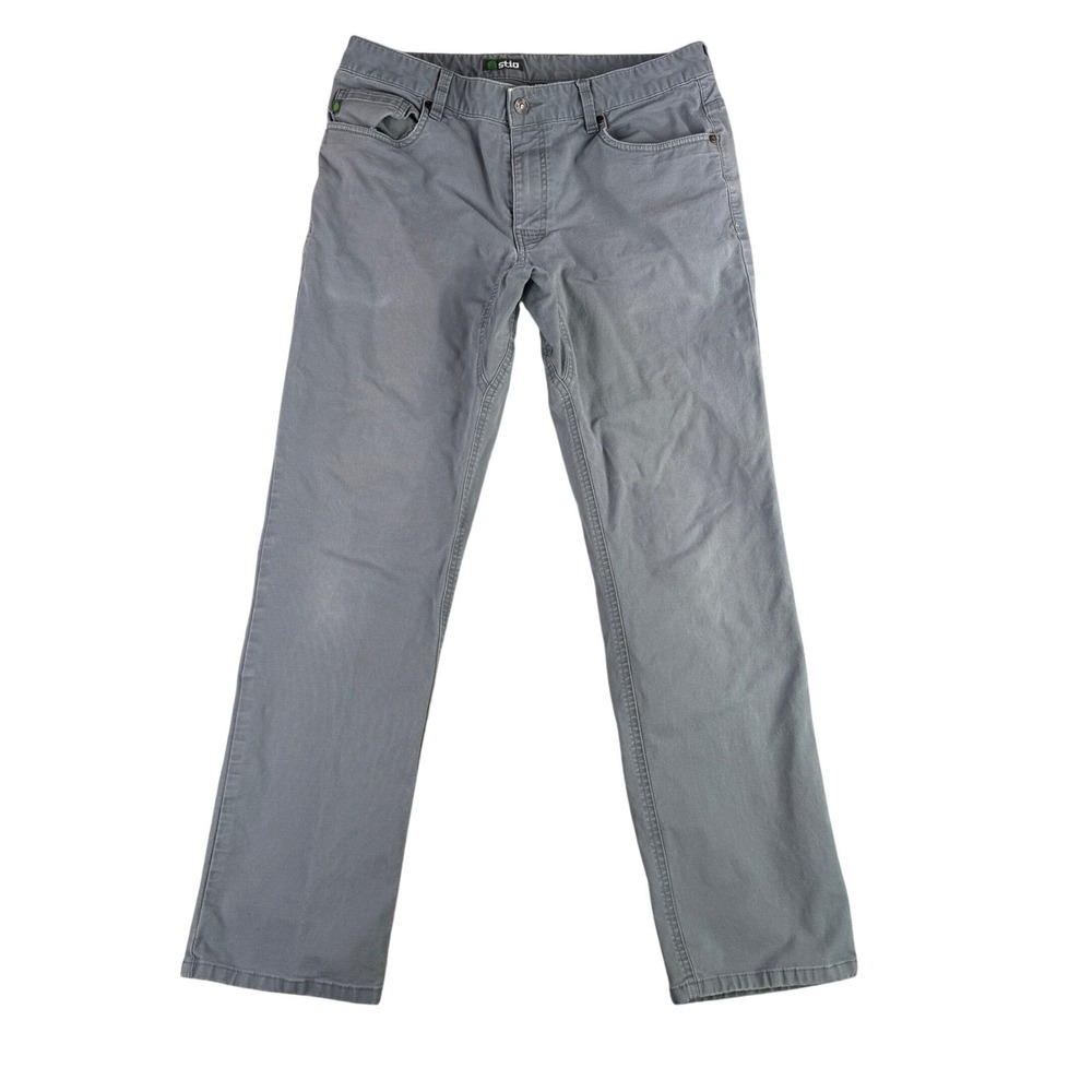 Stio Rivet Pant Men 33x32 Grey Organic Cotton Stretch Canvas Outdoor 200091